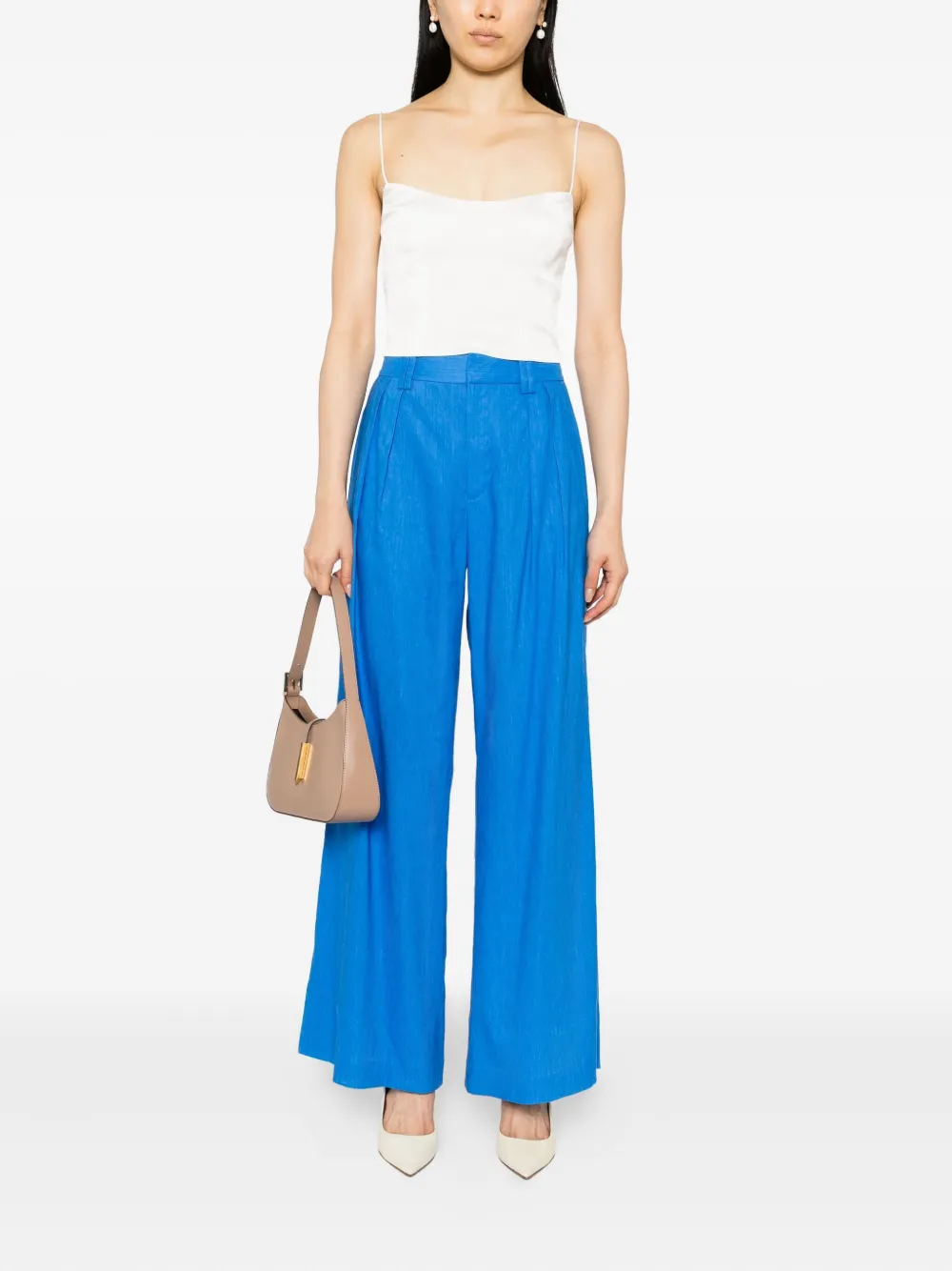 Alice + olivia Plooibroek met wijde pijpen - Blauw