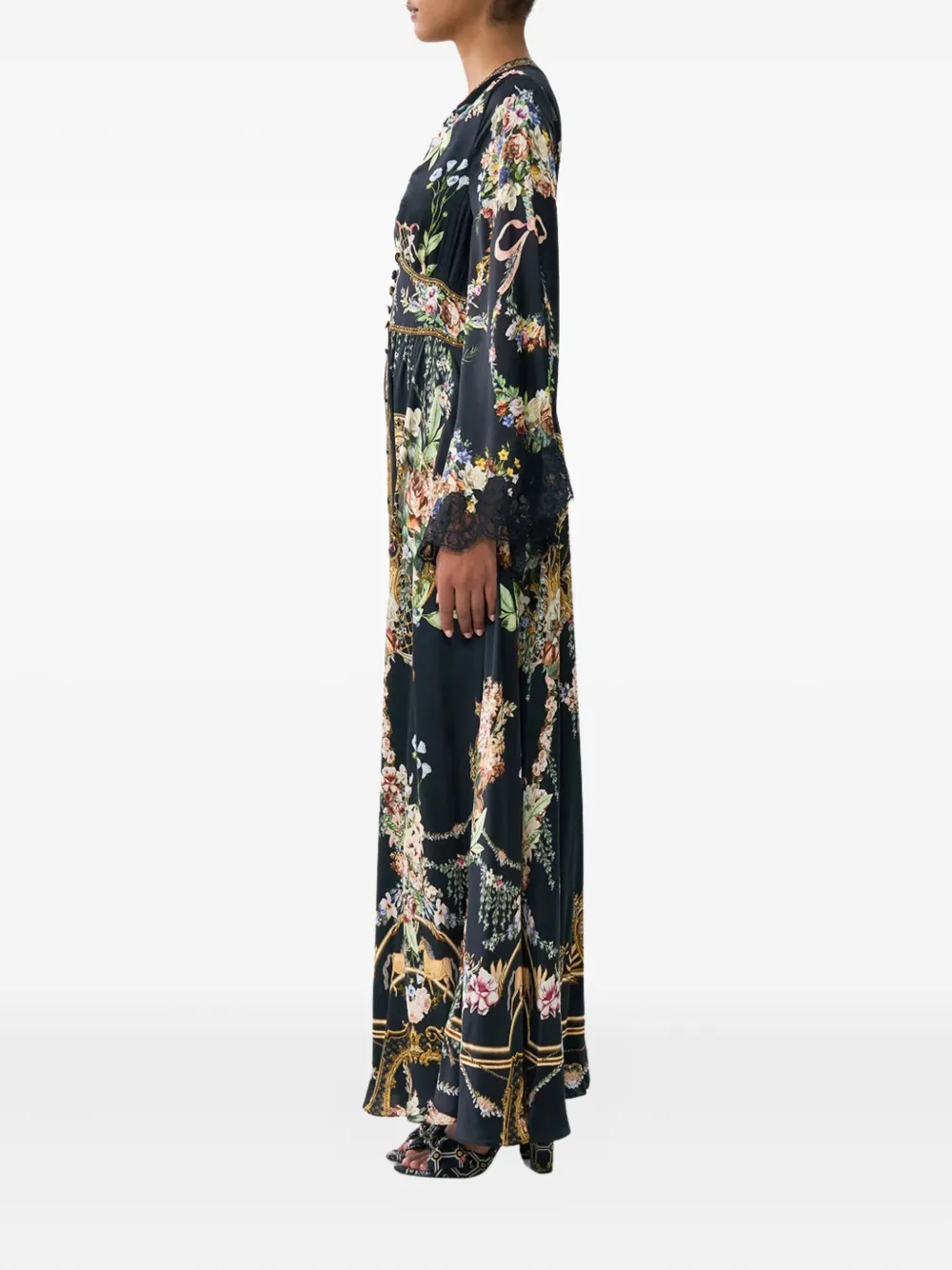 Camilla Blousejurk met bloemenprint Zwart