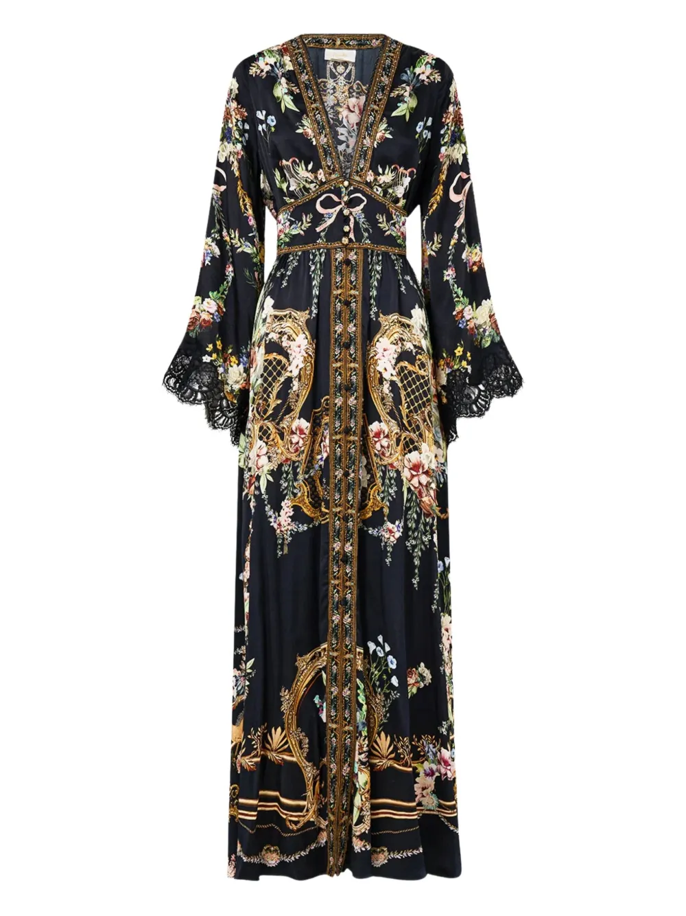 Camilla Blousejurk met bloemenprint Zwart