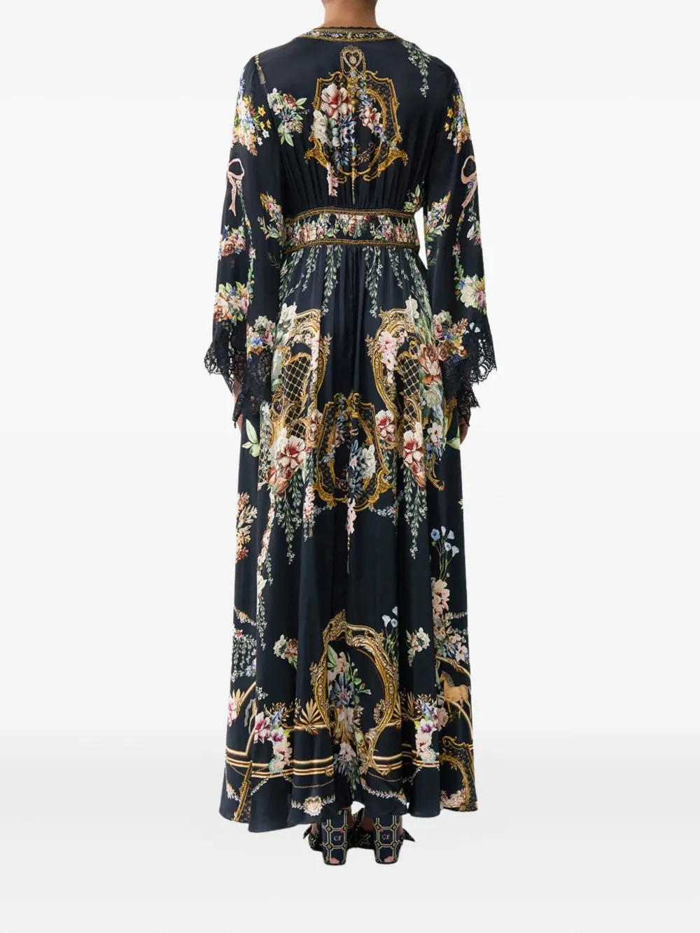 Camilla Blousejurk met bloemenprint Zwart