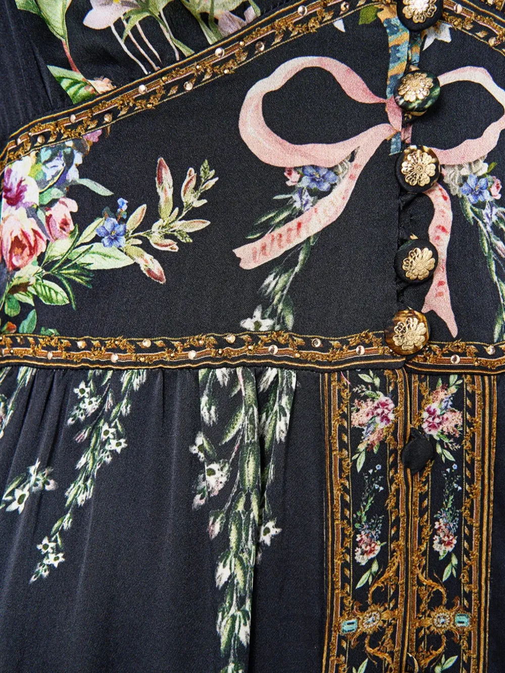 Camilla Blousejurk met bloemenprint Zwart