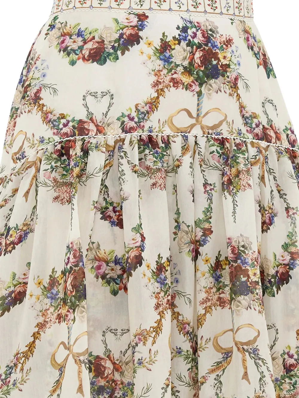 Camilla Rok met bloemenprint Beige