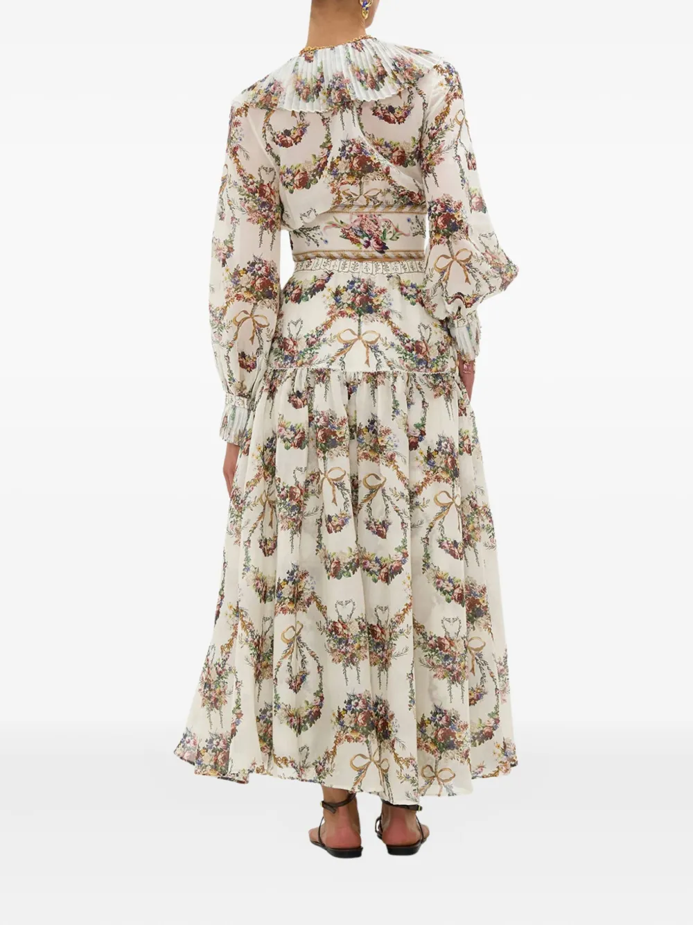 Camilla Rok met bloemenprint Beige