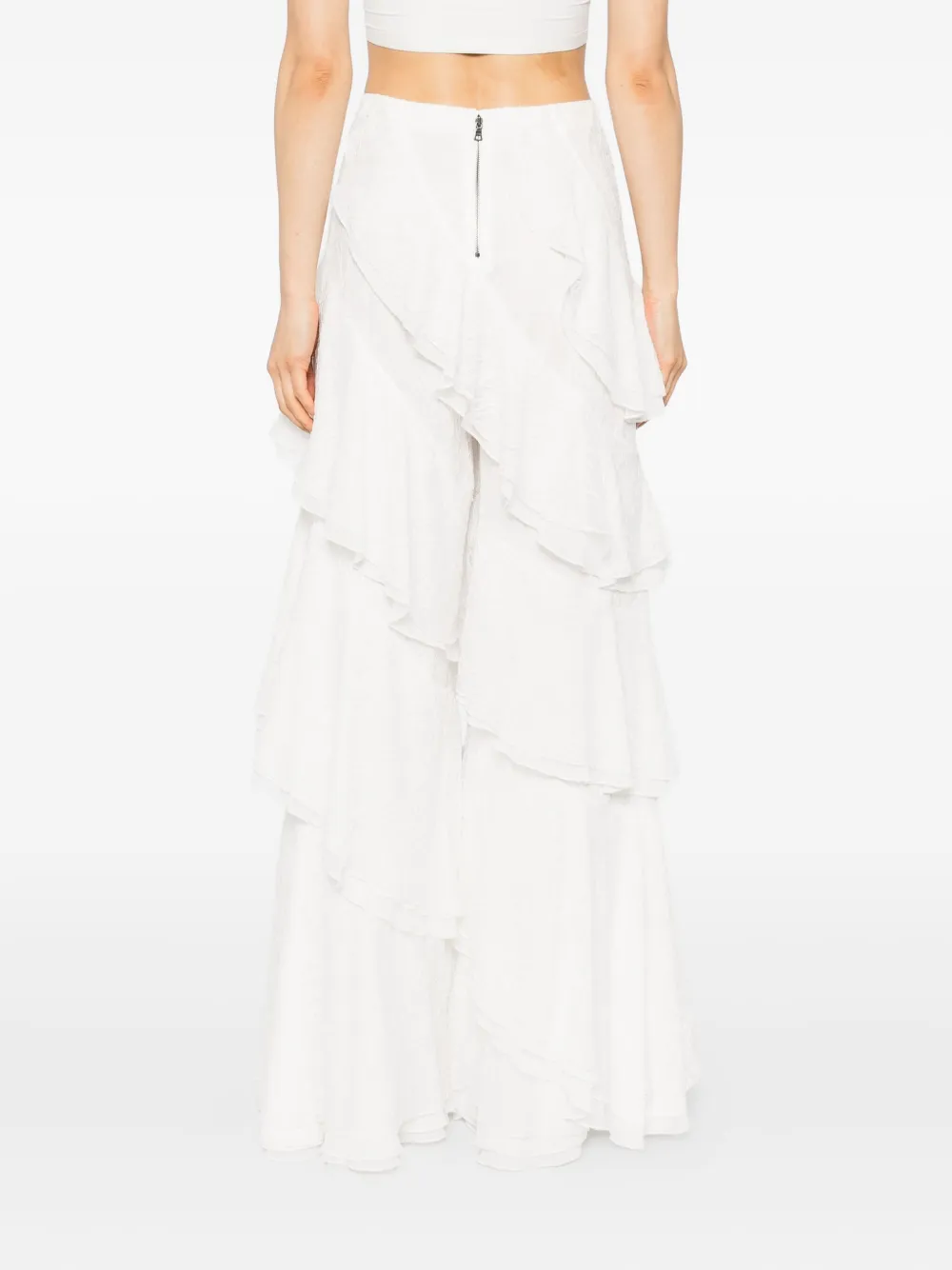 alice + olivia Broek met bloemenkant Wit