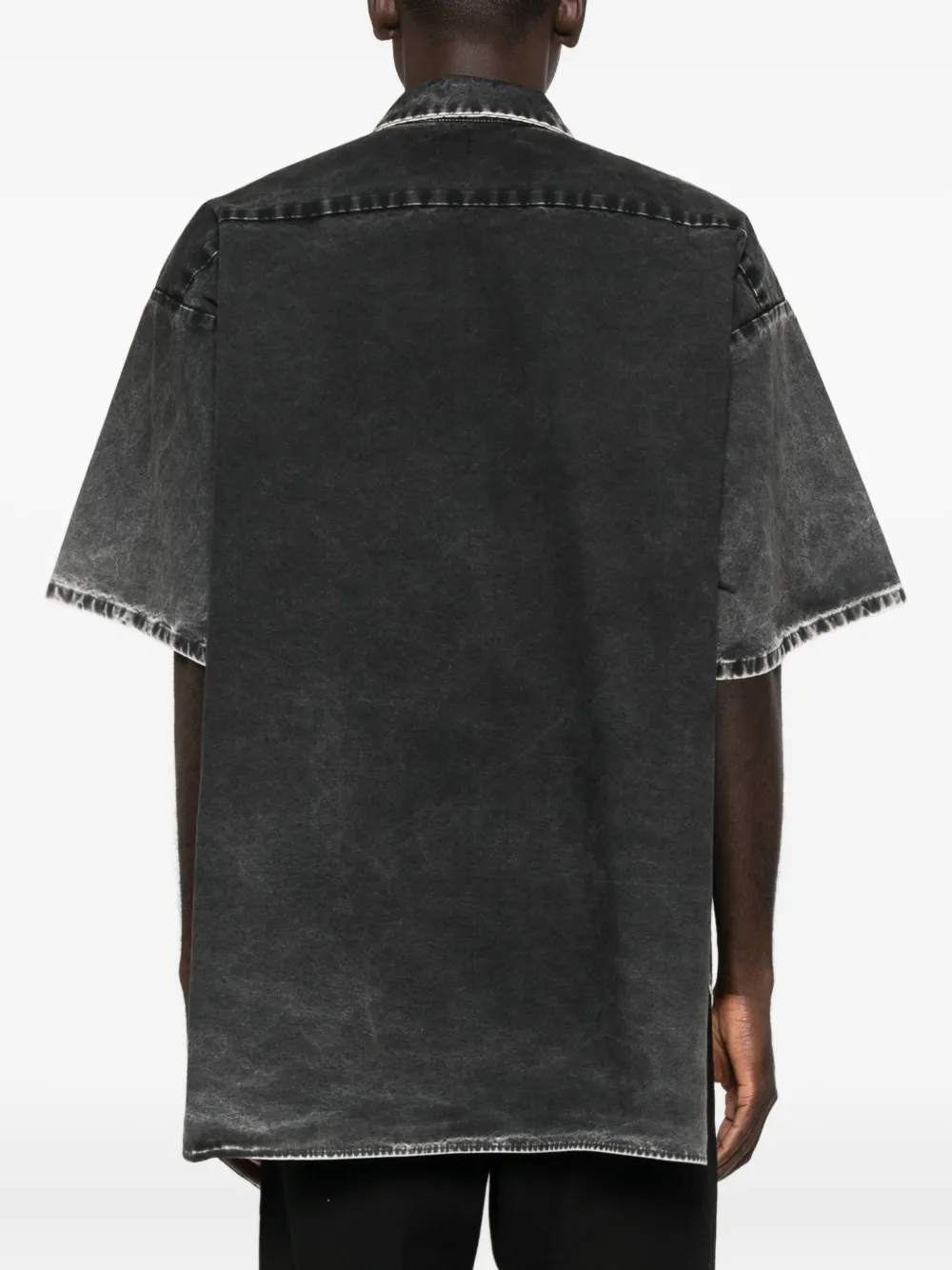 RRR123 Overhemd met logoprint Zwart