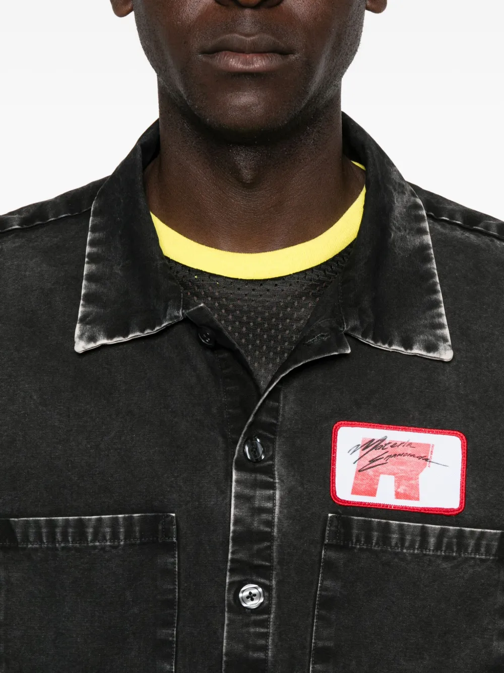 RRR123 Overhemd met logoprint Zwart