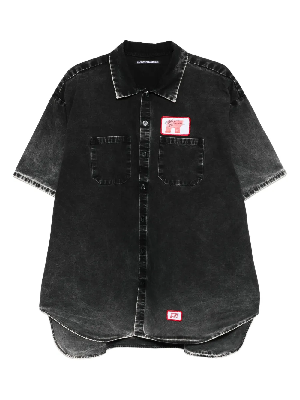 RRR123 logo-print shirt | Black | Image 1