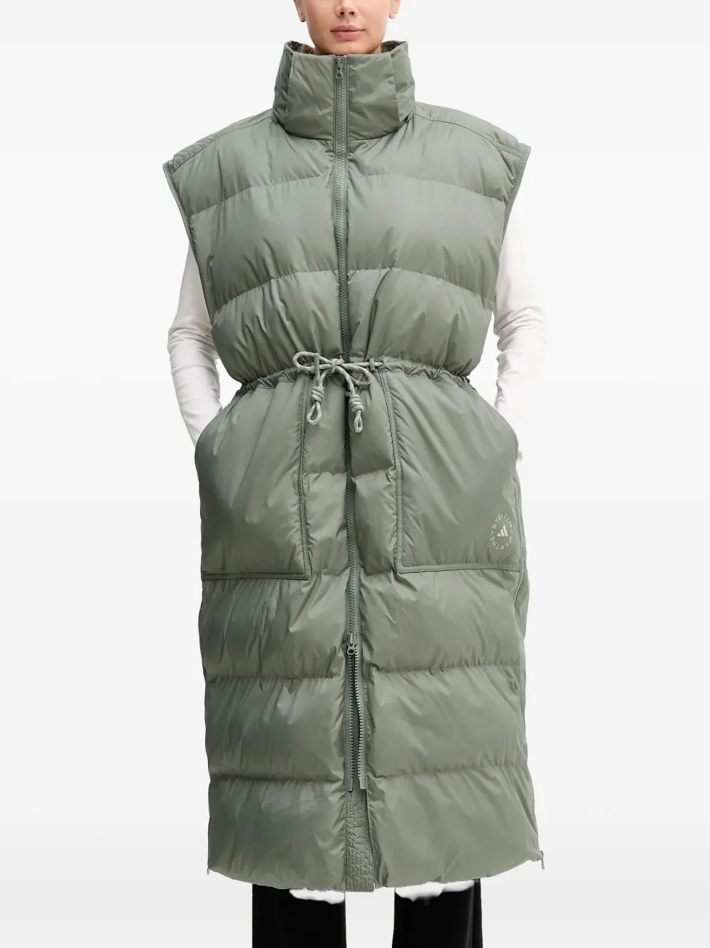 adidas by Stella McCartney abrigo con capucha y cordones | verde | Image 1