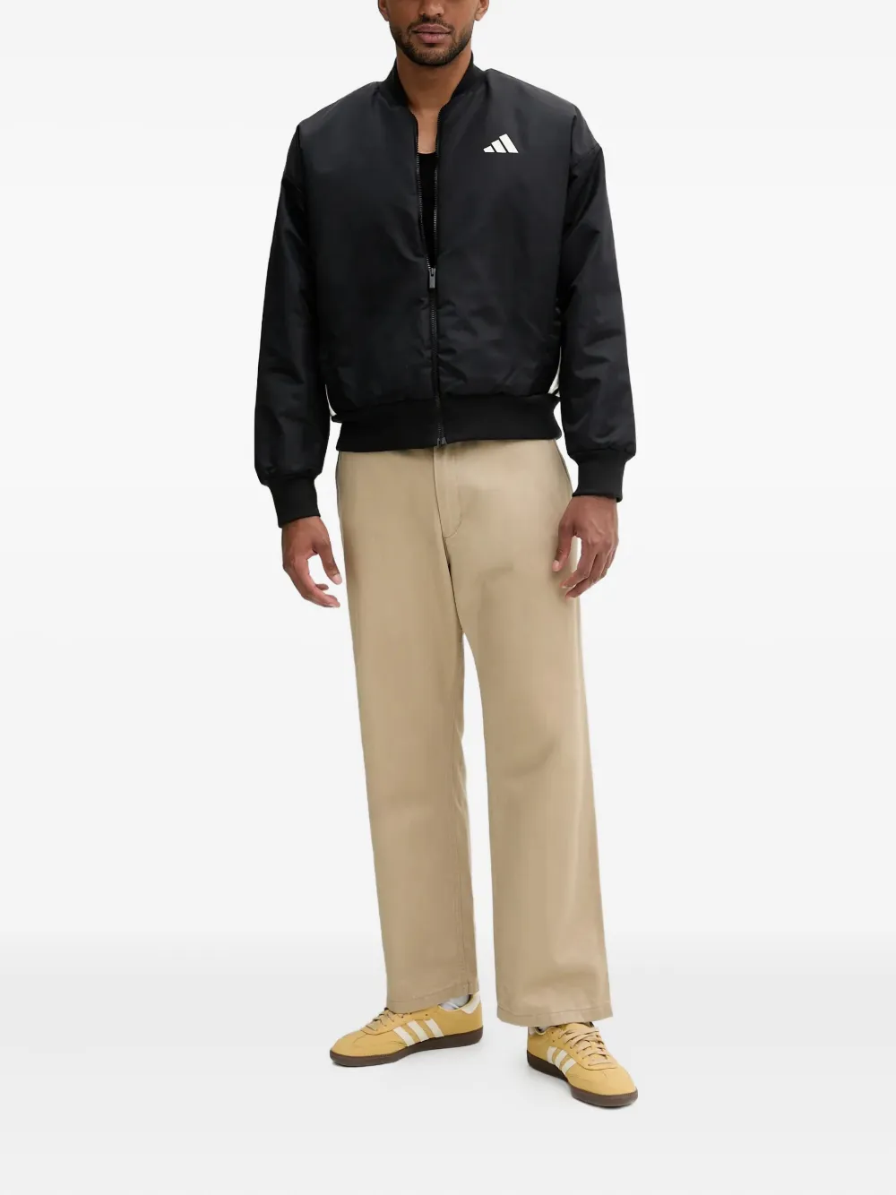 adidas logo-detail bomber jacket Zwart