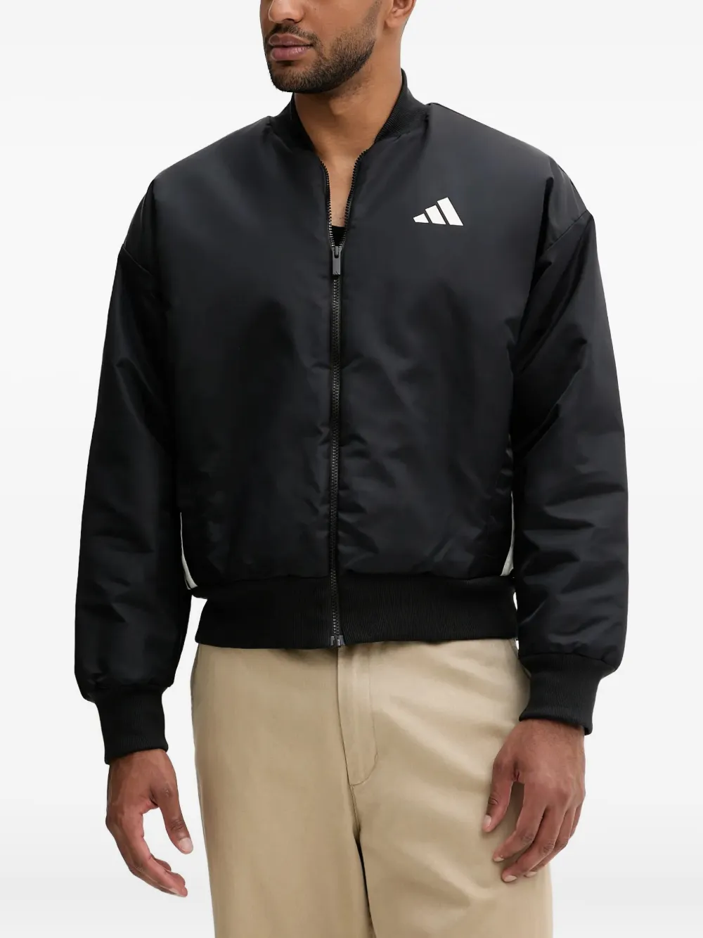 adidas logo-detail bomber jacket Zwart