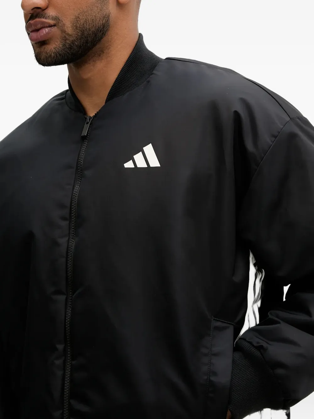 adidas logo-detail bomber jacket Zwart