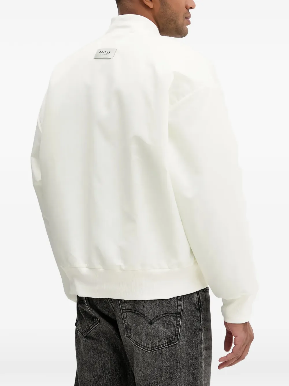 adidas zip-up logo bomber jacket Beige