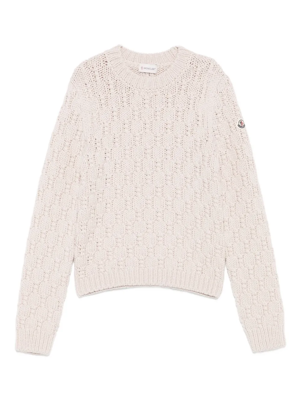 Moncler Textured Wool Sweater In Neutral