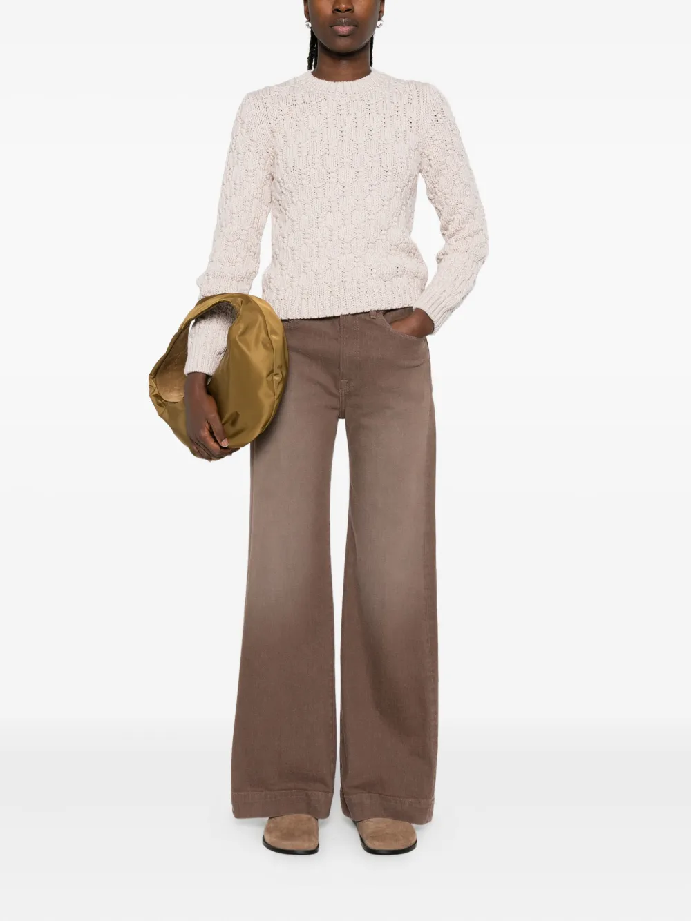 Moncler Wollen trui met textuur Beige