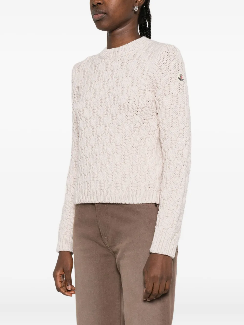 Moncler Wollen trui met textuur Beige