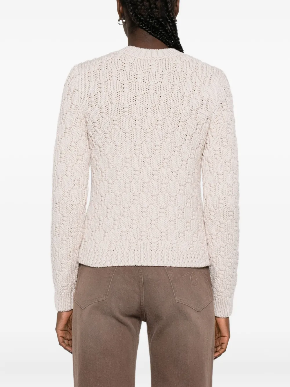 Moncler Wollen trui met textuur Beige