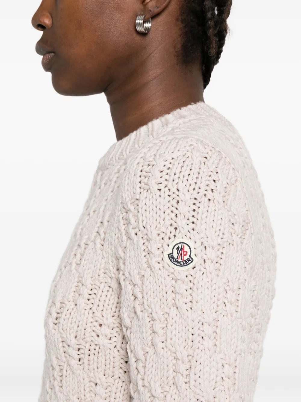 Moncler Wollen trui met textuur Beige