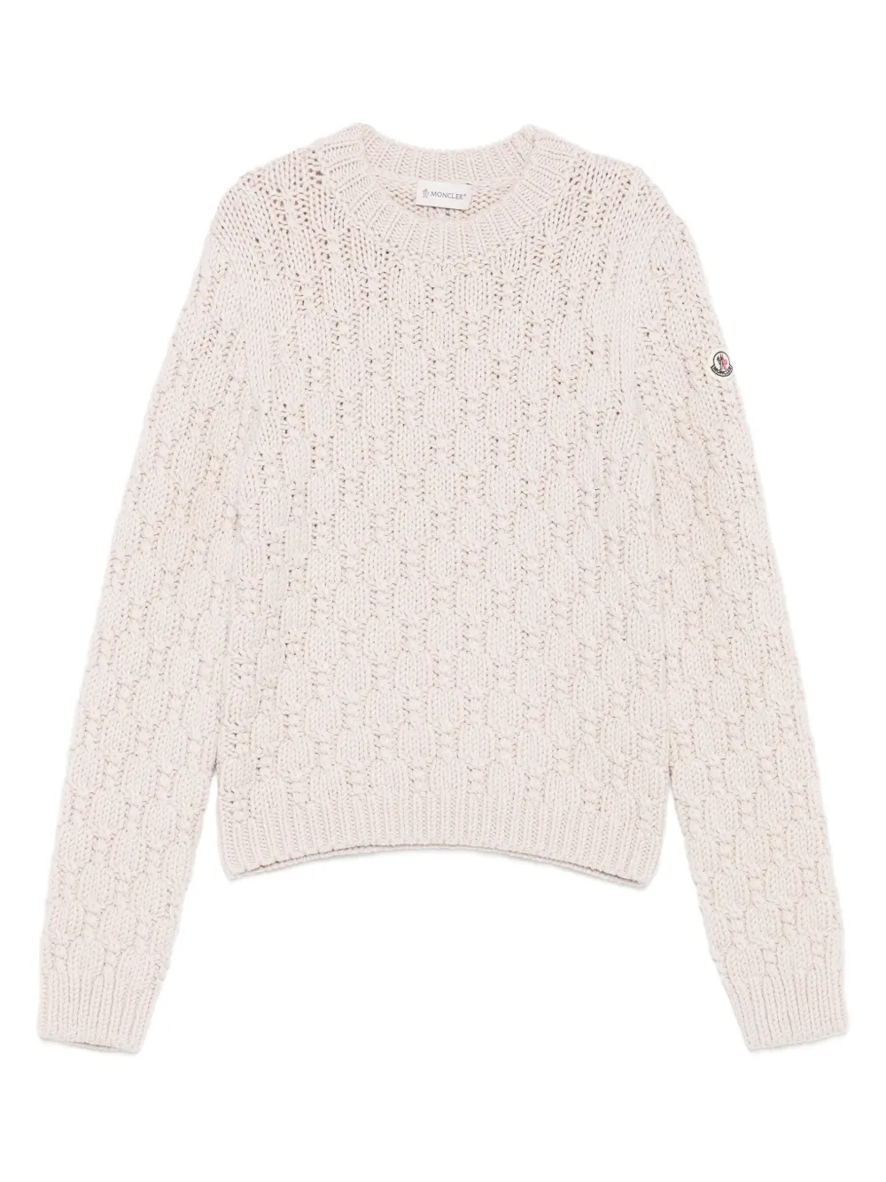Moncler Wollen trui met textuur Beige