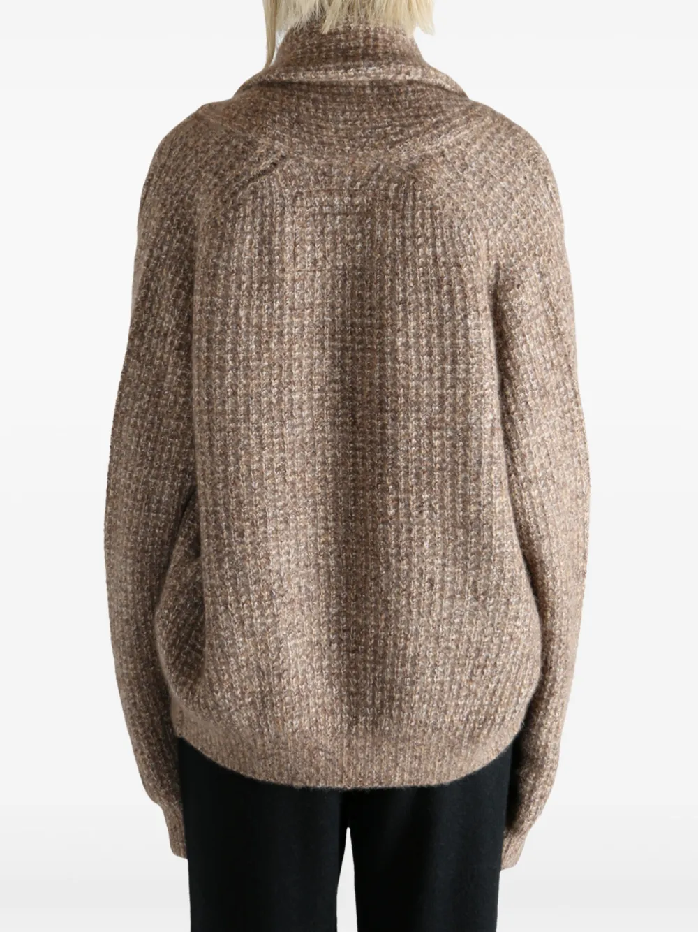 Frenckenberger shawl-collar ribbed cardigan Bruin