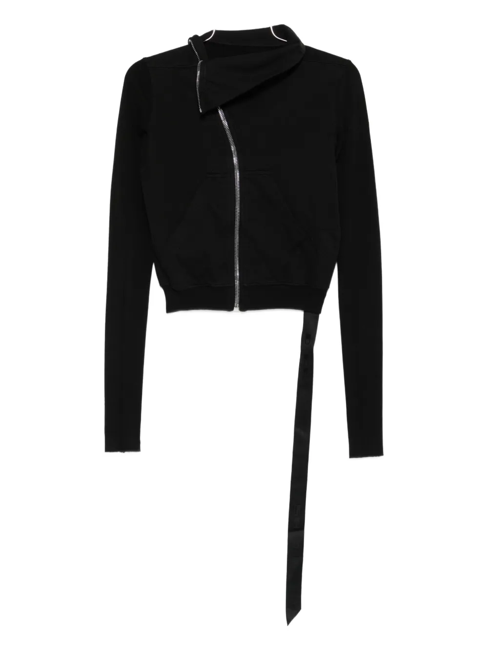 Rick Owens Drkshdw Asymmetrical Zip-fastening Sweatshirt In Black