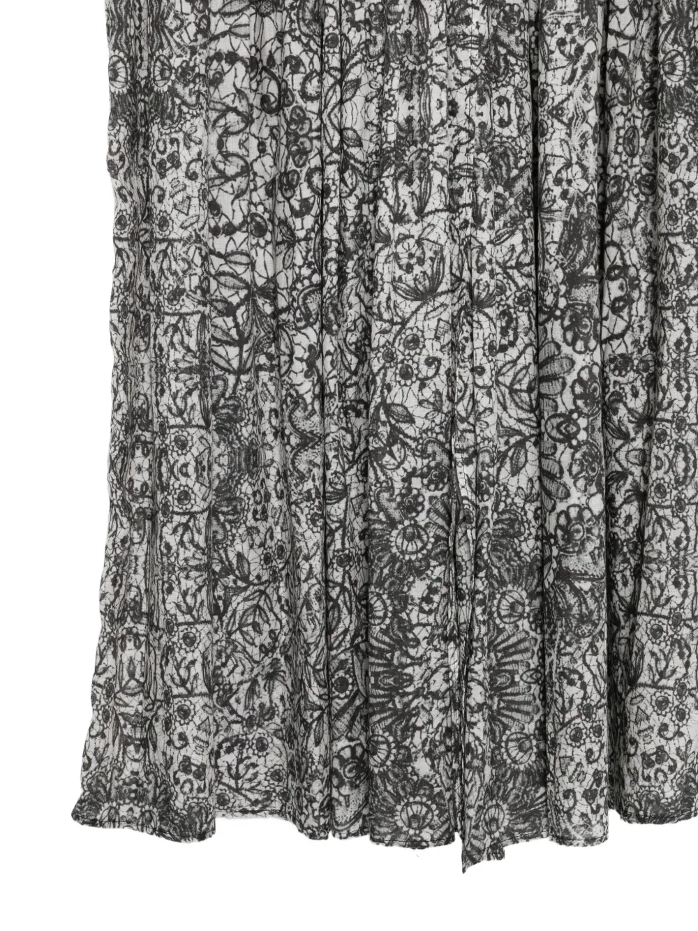 Faliero Sarti Plooirok met bloemenprint Zwart