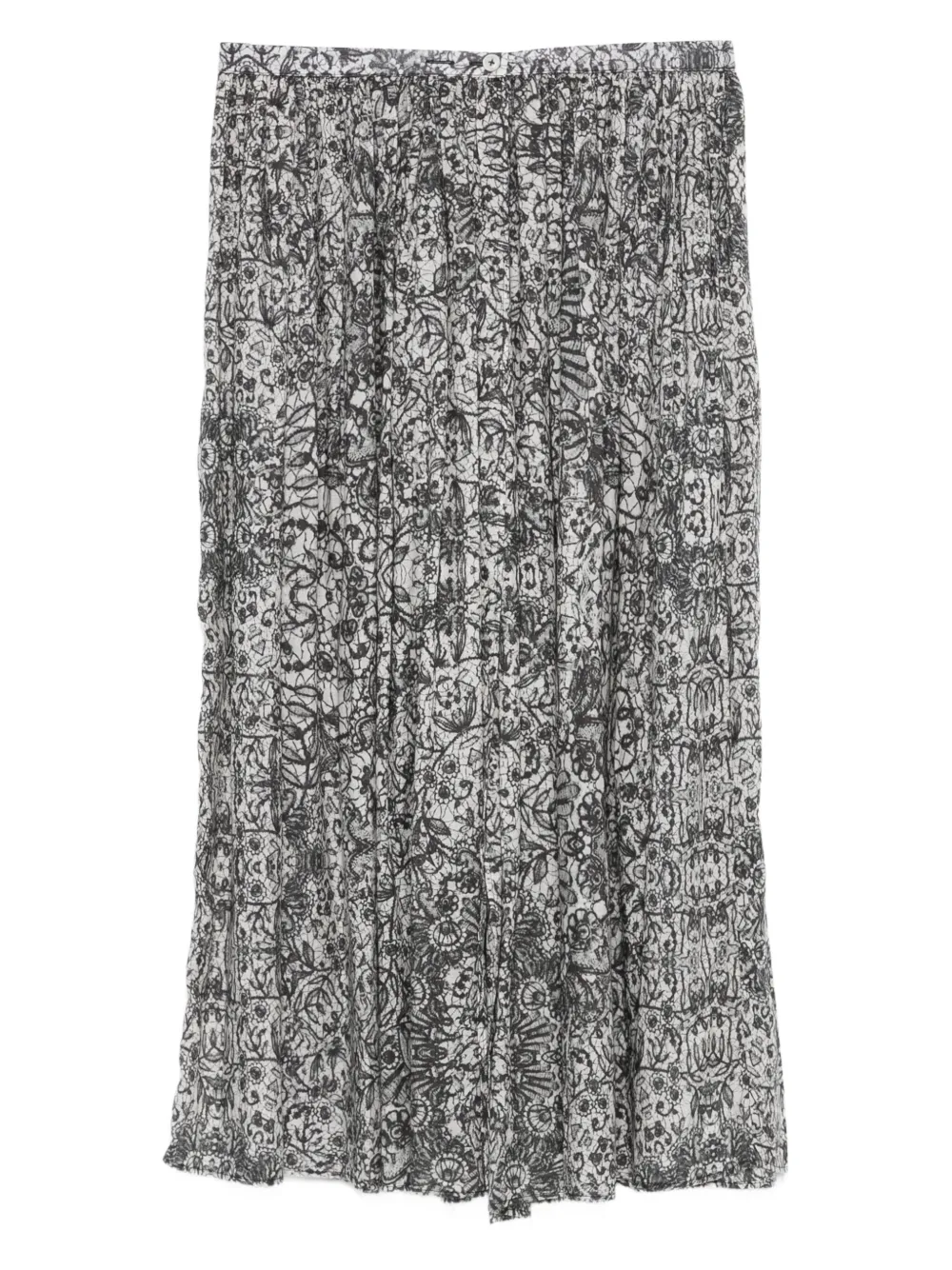 Faliero Sarti pleated floral-print skirt | Black | Image 1