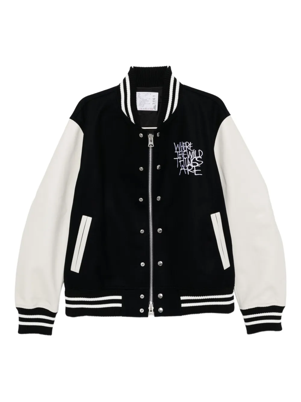 Sacai Where The Wild Thing Are Bomber Jacket In Black
