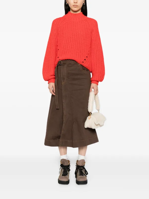 Sacai ラップスカート | ブラウン | FARFETCH JP