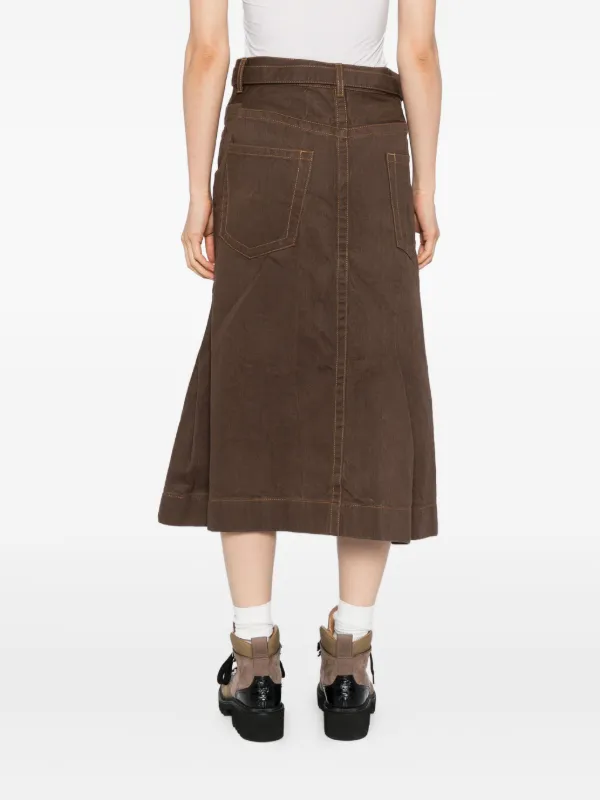 Sacai ラップスカート | ブラウン | FARFETCH JP