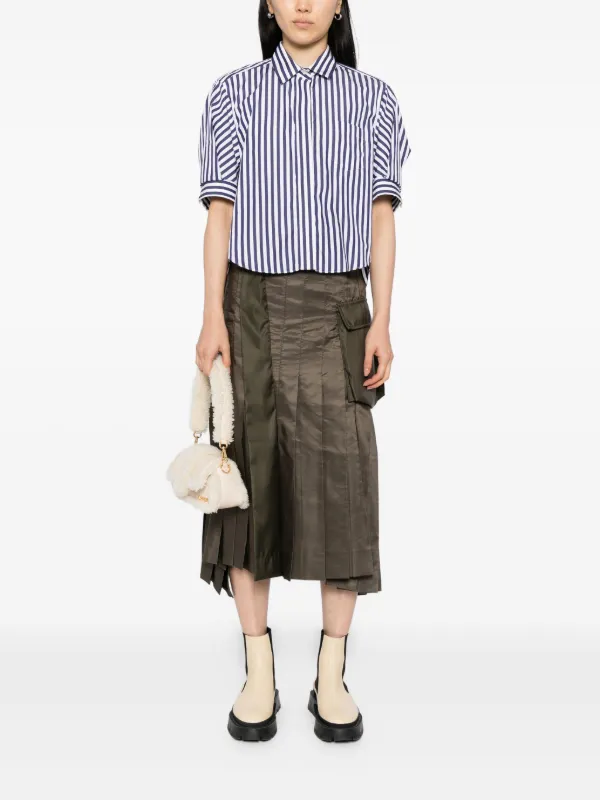 Sacai プリーツ ラップスカート | グリーン | FARFETCH JP