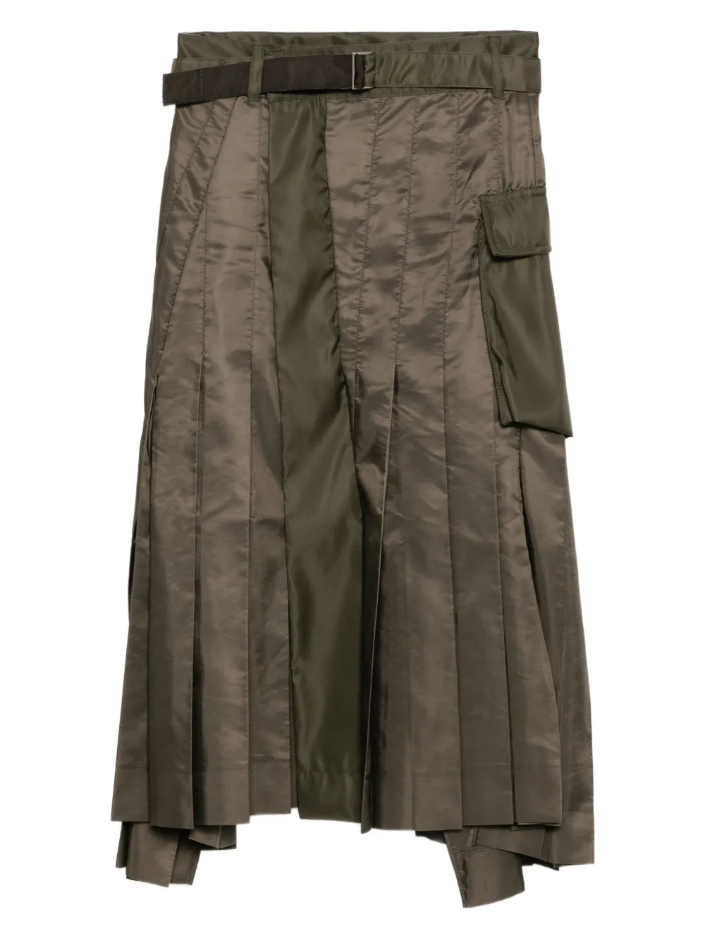 sacai pleated wrap skirt | Green | Image 1