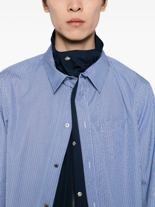 Sacai Poplin Shirt Jacket | Blue | FARFETCH IN