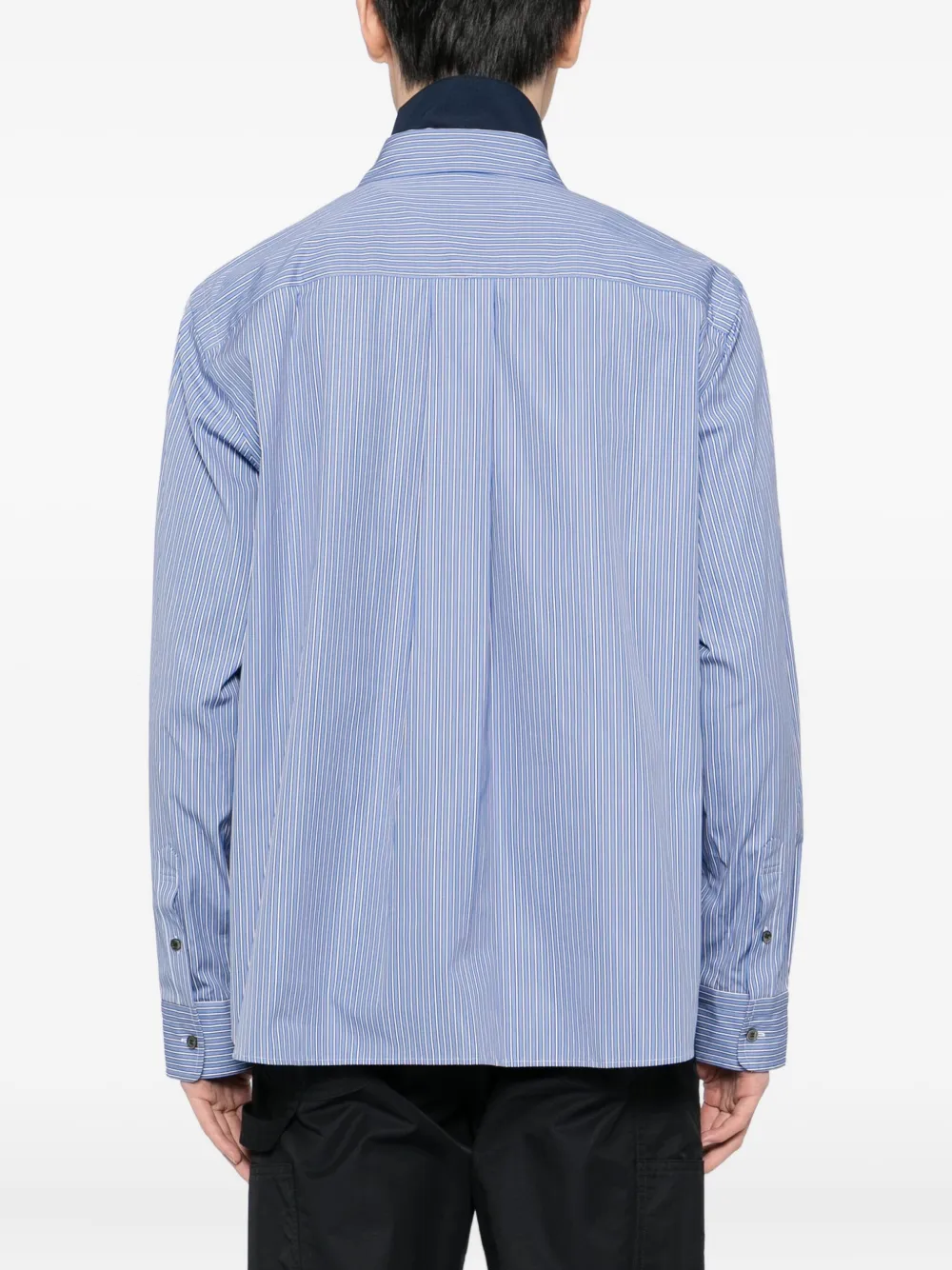 Sacai Poplin Shirt Jacket In Blue