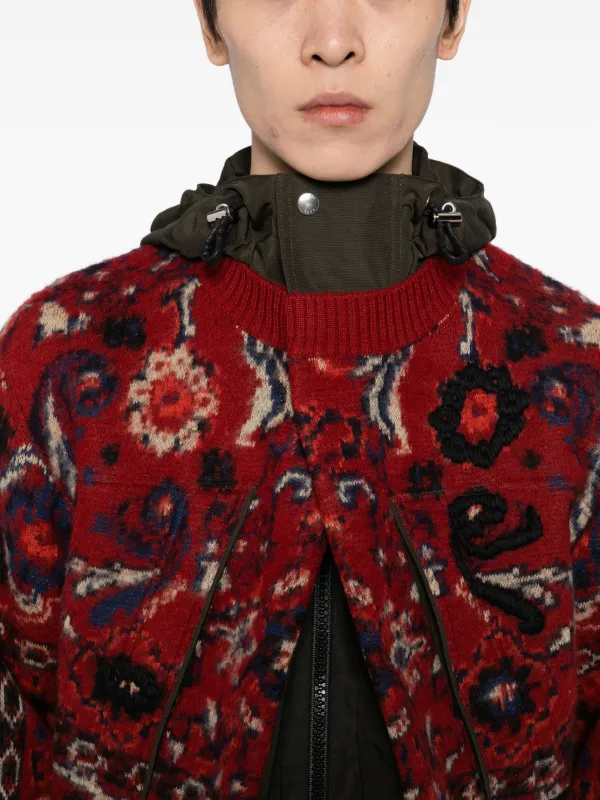 Sacai フローラル ジャケット | レッド | FARFETCH JP