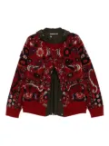 sacai floral-jacquard bomber jacket - Red