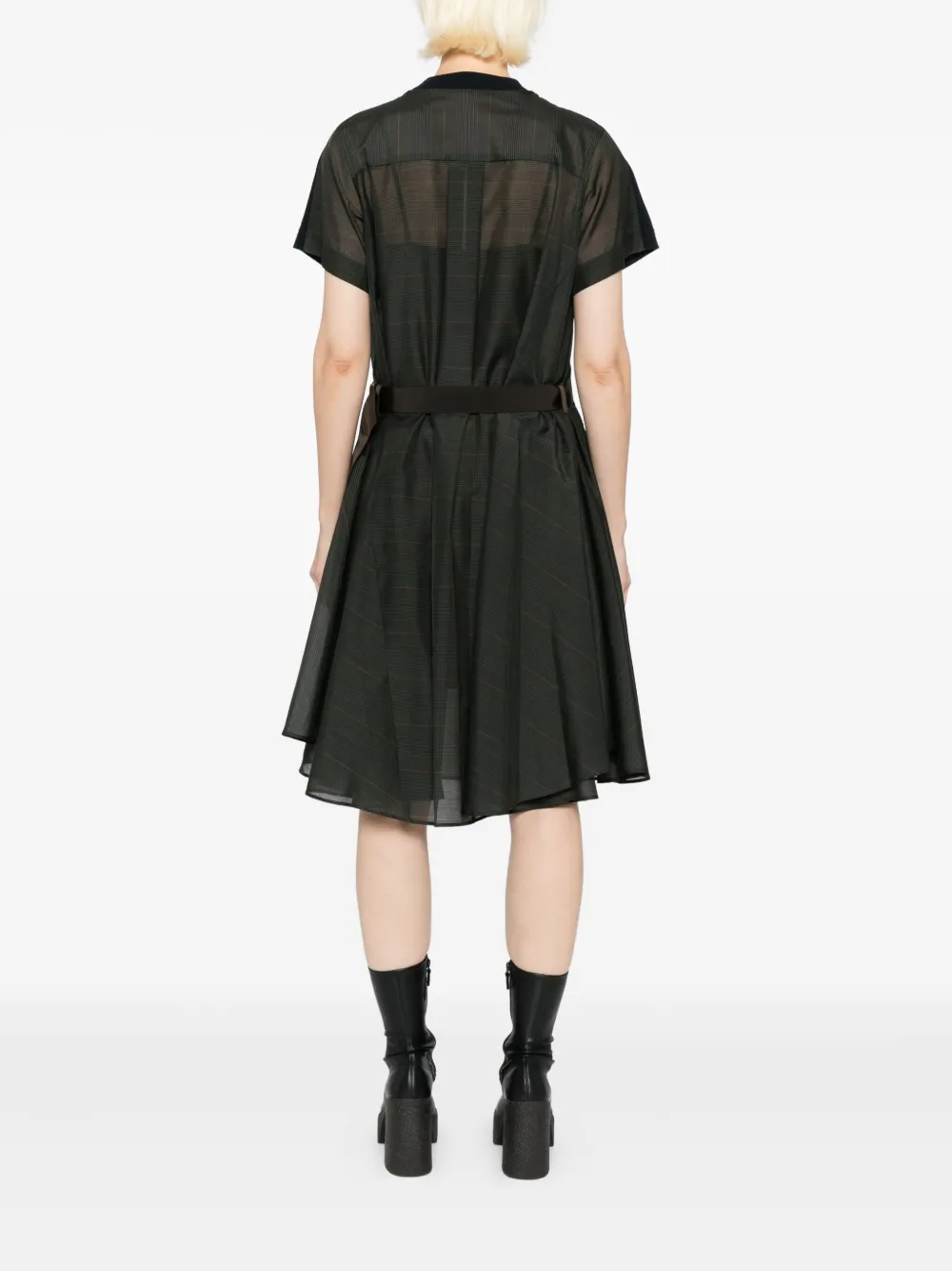 sacai Jurk met patchwork Blauw