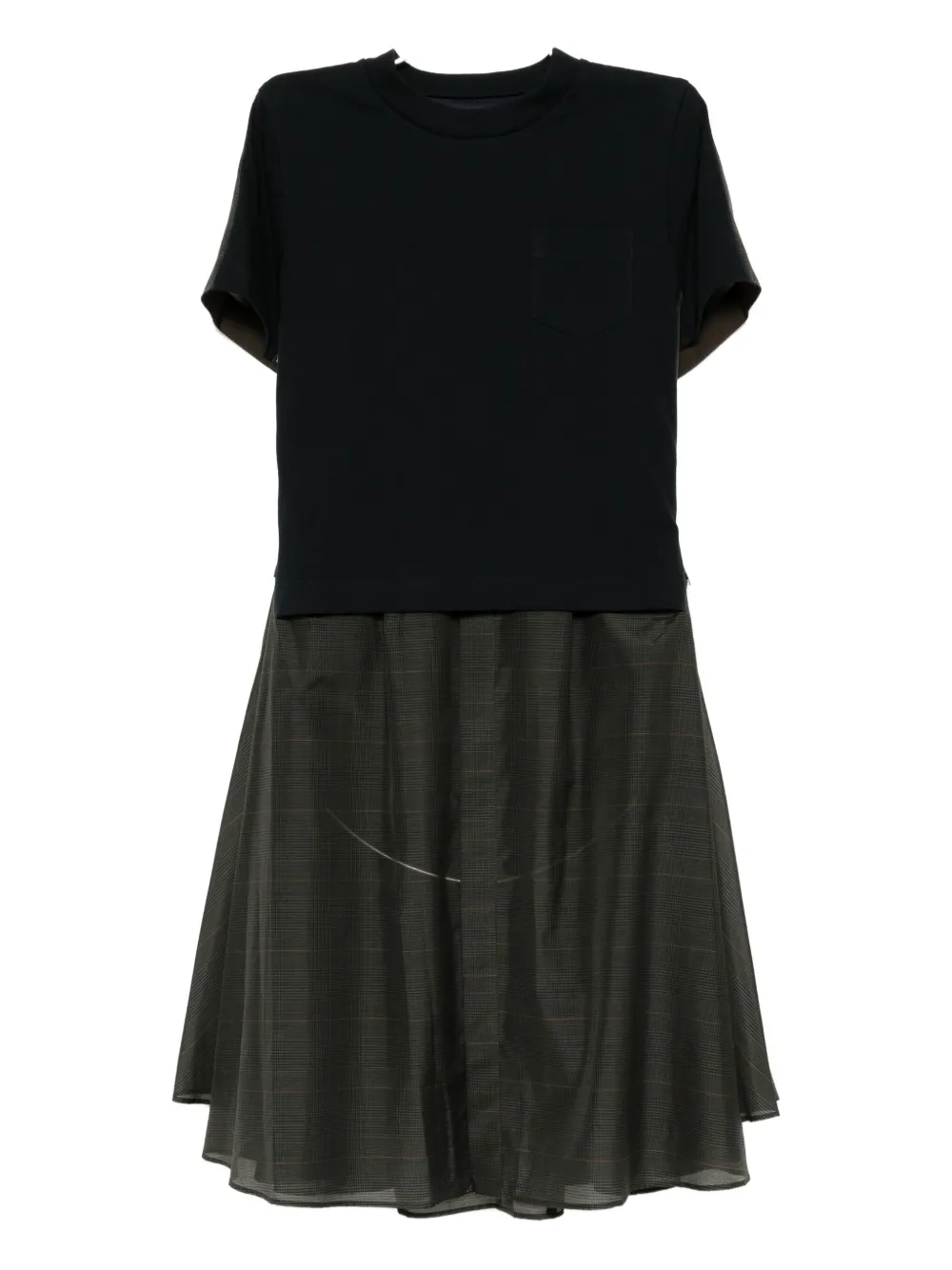 Sacai Jurk met patchwork Blauw
