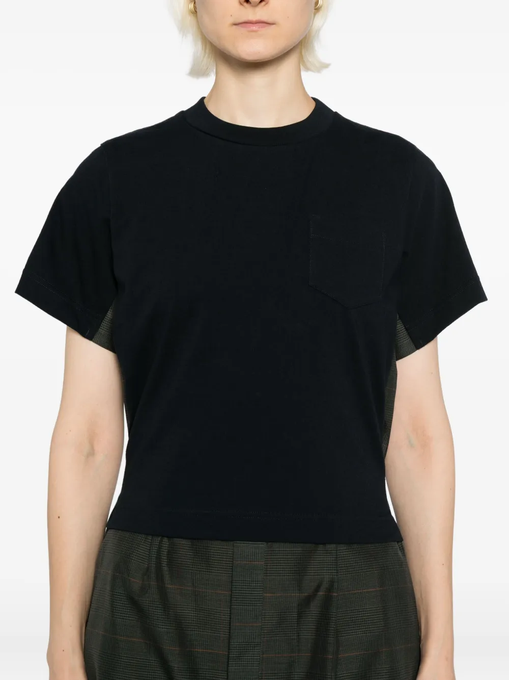 sacai Jurk met patchwork Blauw