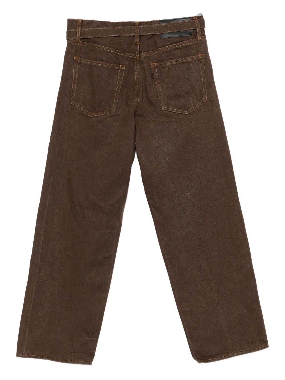 Sacai Straight jeans met ceintuur - Bruin