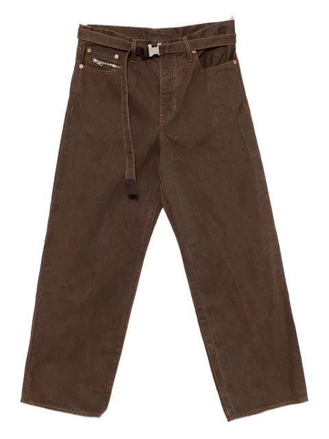 sacai belted straight jeans
