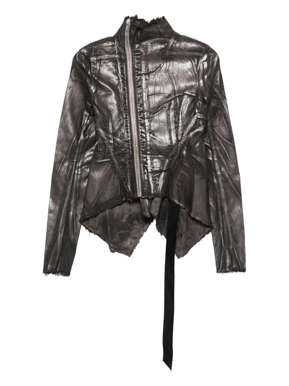 Rick Owens Drkshdw Asymmetrical Zip-front Jacket In Gray