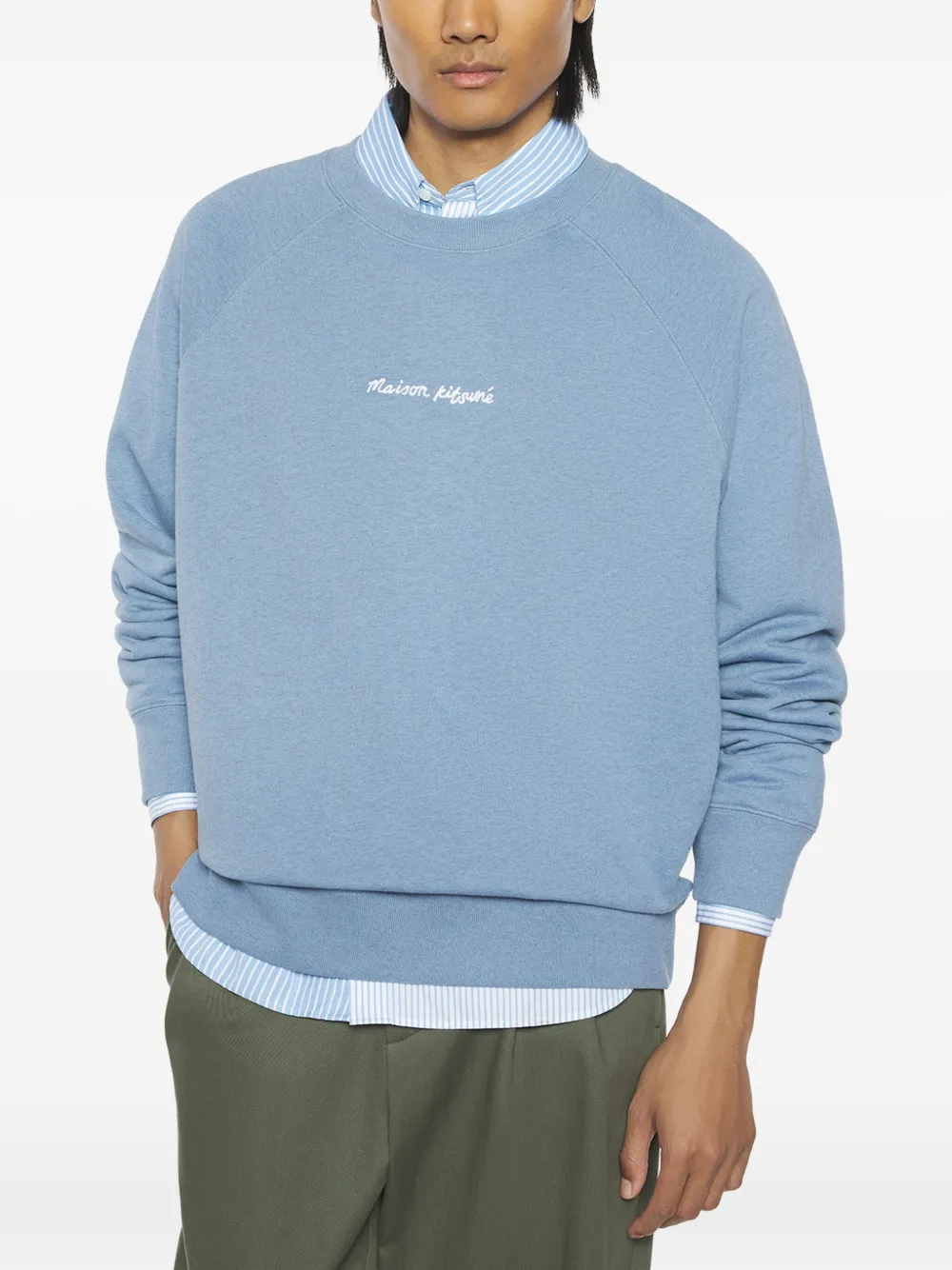 Maison Kitsuné Sweater met raglan mouwen Blauw