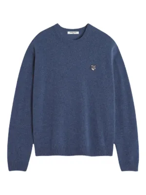 Maison Kitsuné Fox-head Wool Sweater | Blue | FARFETCH JO