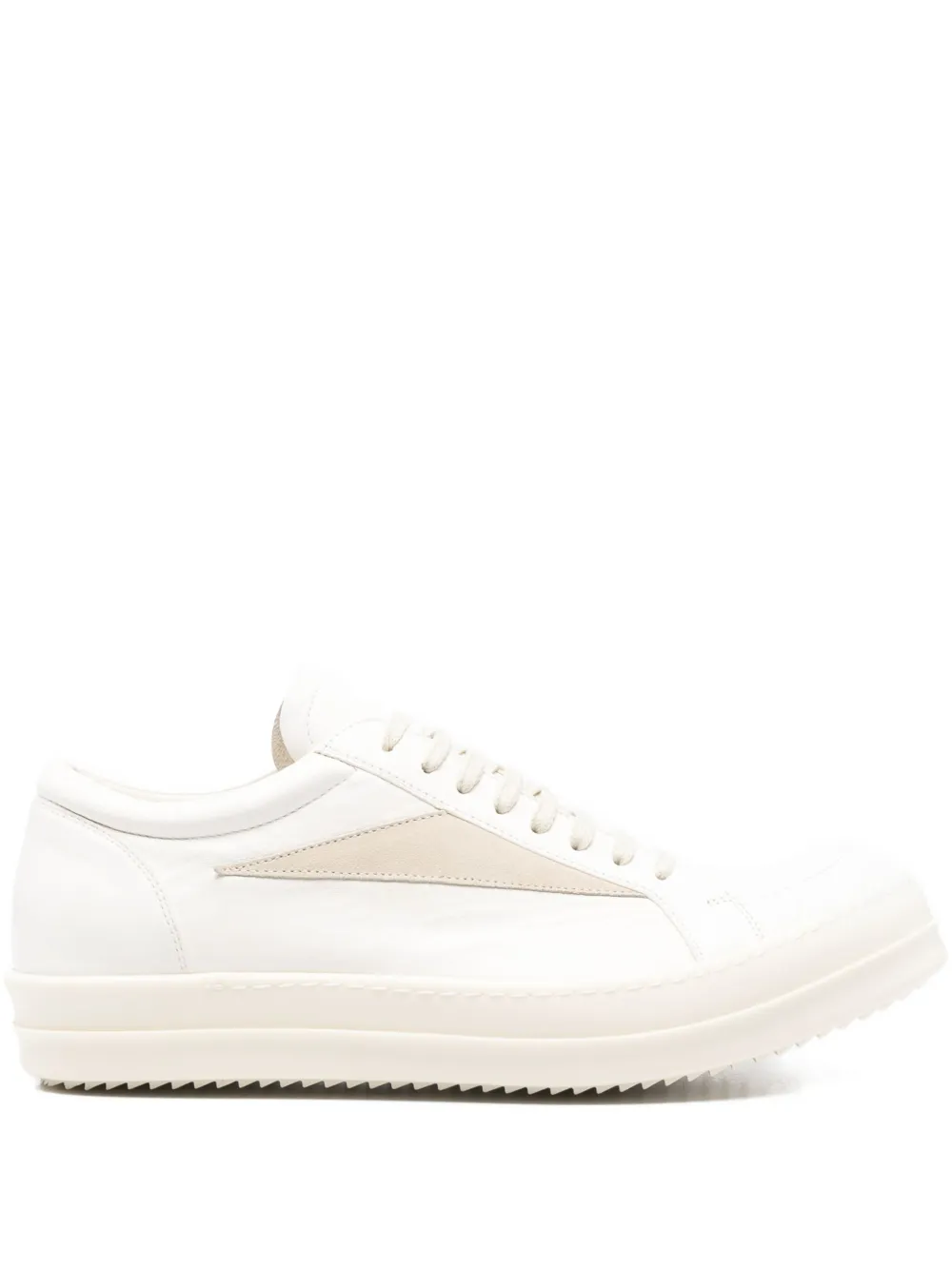Rick Owens Leather Lace-up Sneakers In Neutral