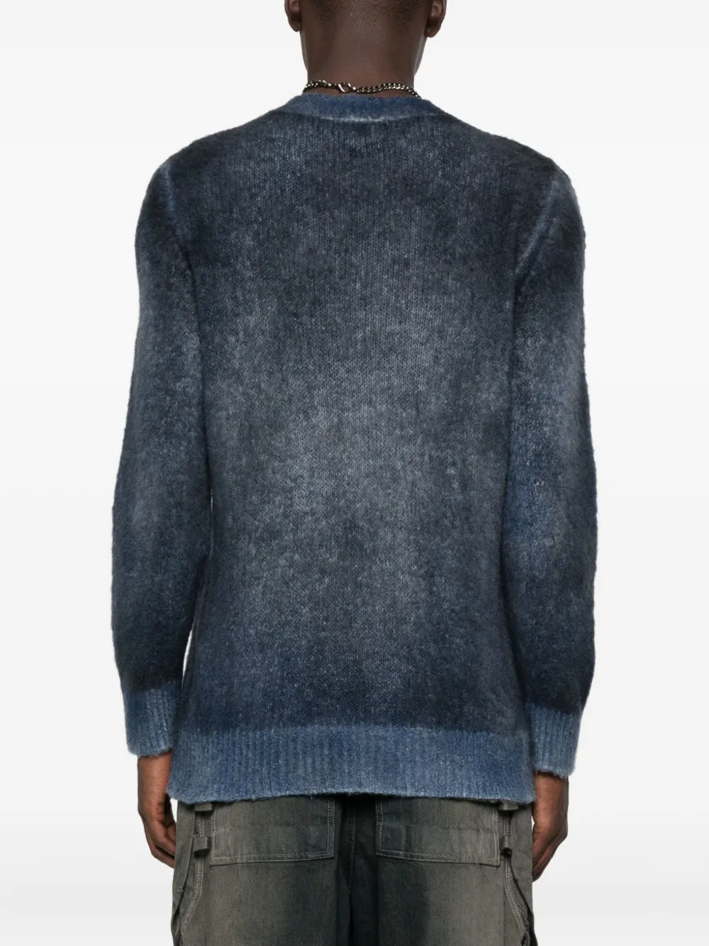 Avant Toi Geborstelde trui met ronde hals Blauw