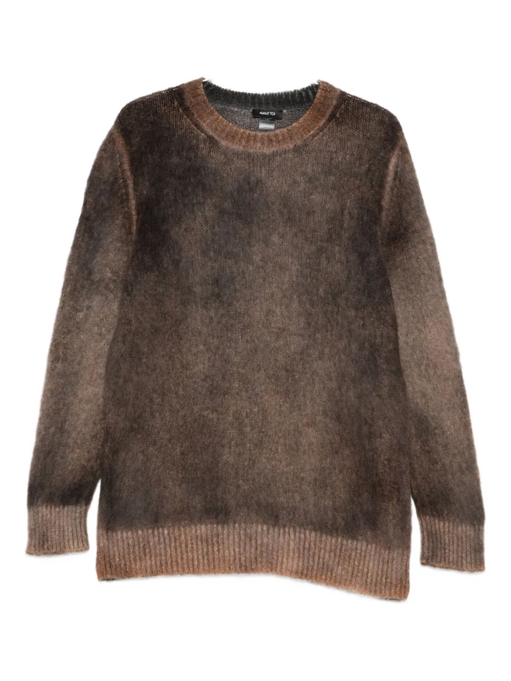 Avant Toi Brushed Crew-neck Sweater In Brown