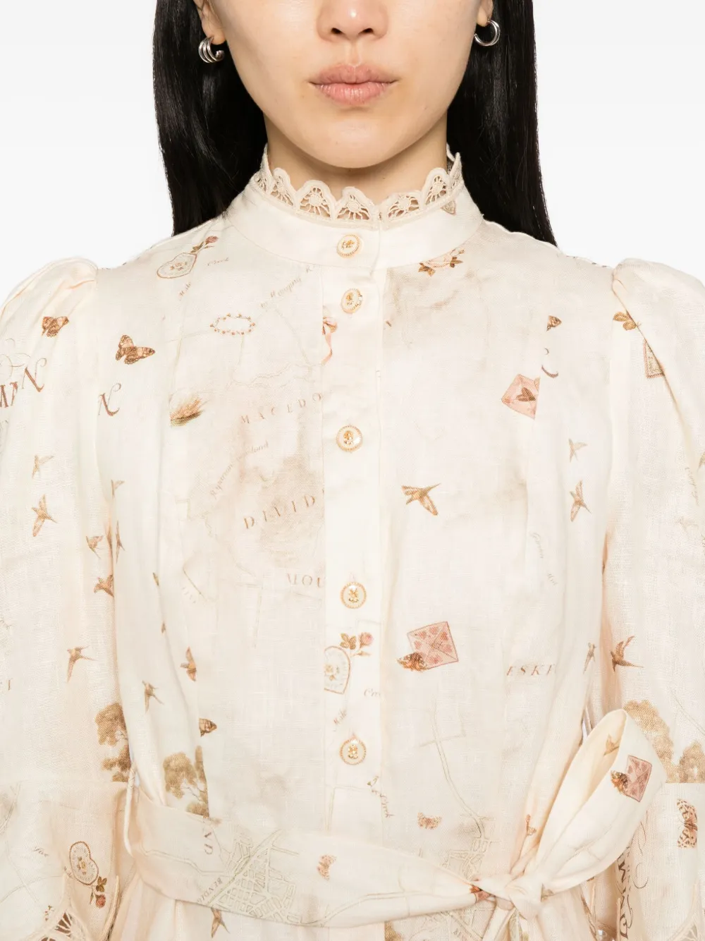Zimmermann Appliqué Mini Dress In Neutral