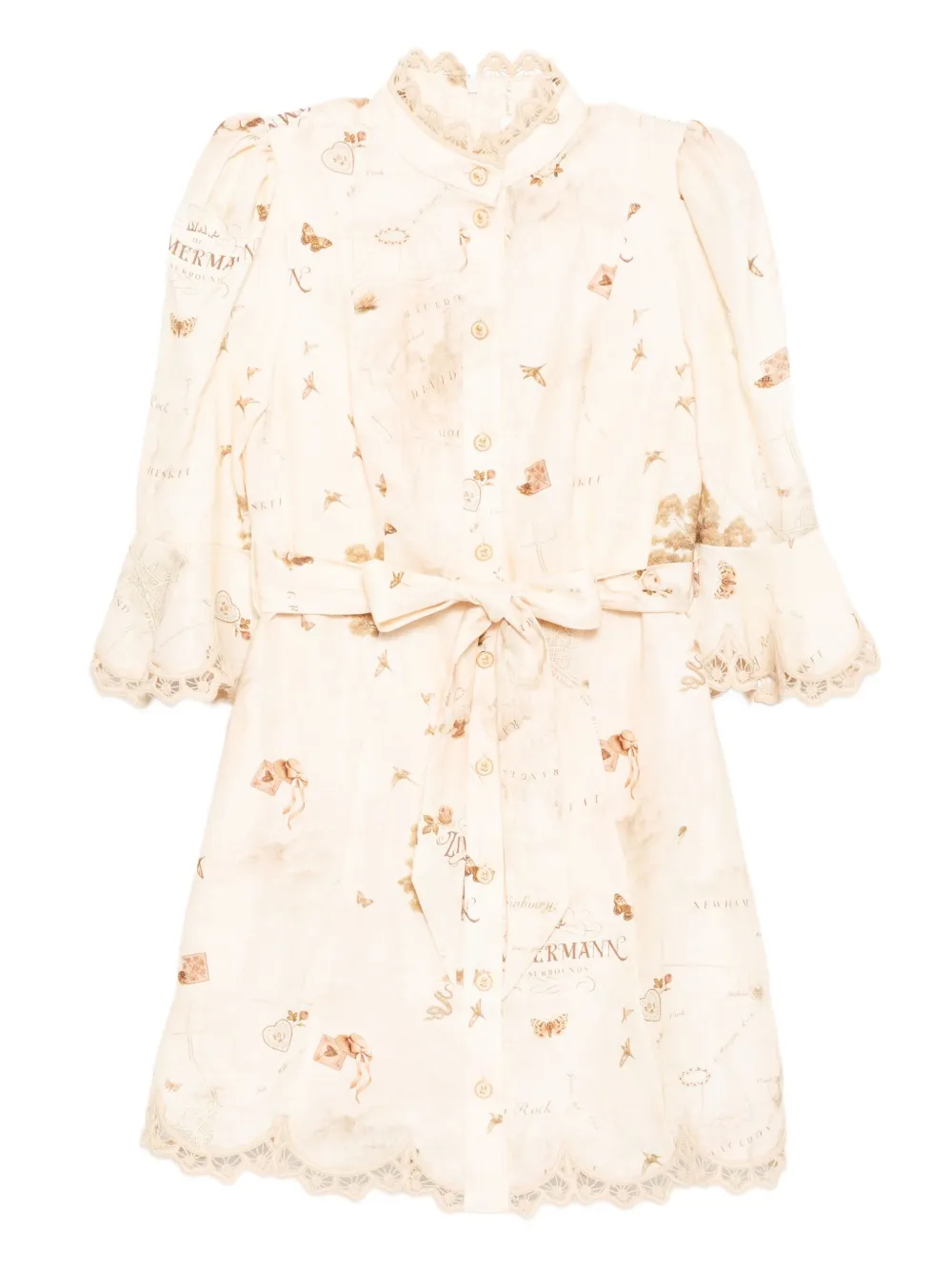 ZIMMERMANN belted mini dress Beige