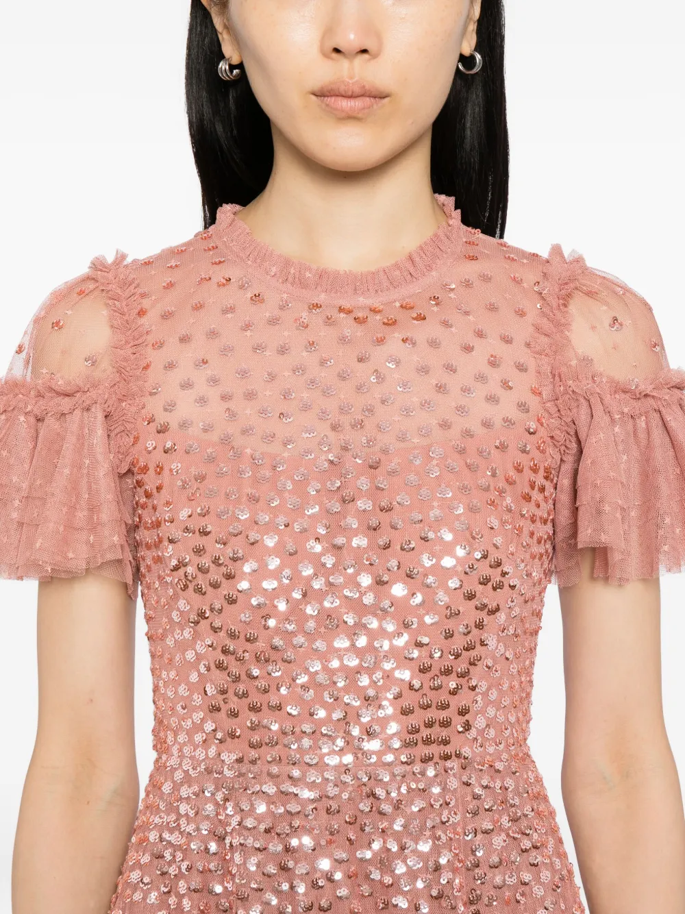 Needle & Thread Jurk verfraaid met pailletten Roze