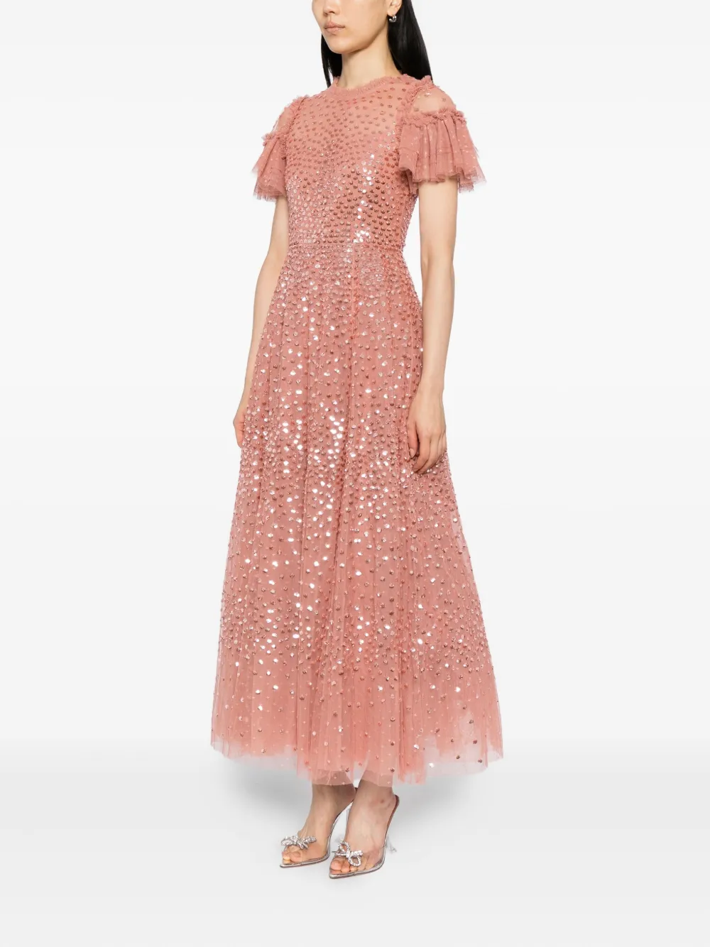 Needle & Thread Jurk verfraaid met pailletten Roze